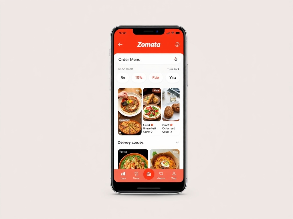 Food delivery app interface