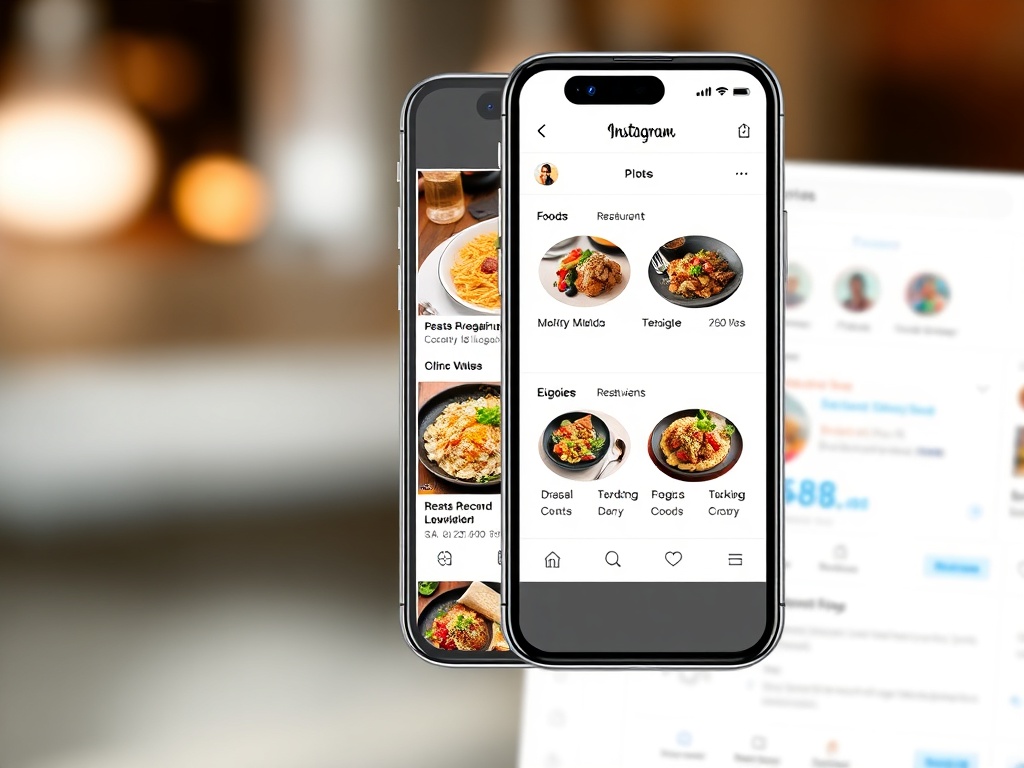Instagram feed with restaurant posts