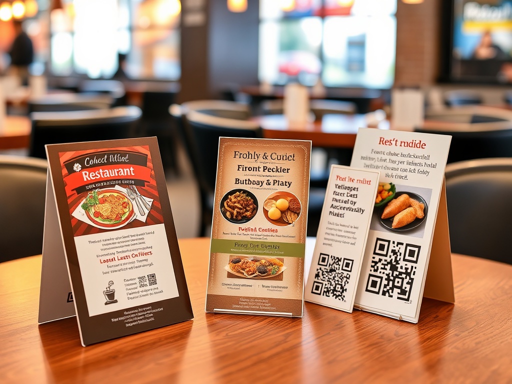 टेबल टेंट कार्ड आणि मेनू इन्सर्ट्स