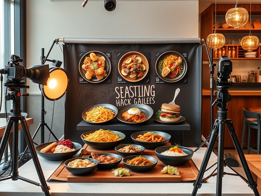 Professional food photography setup