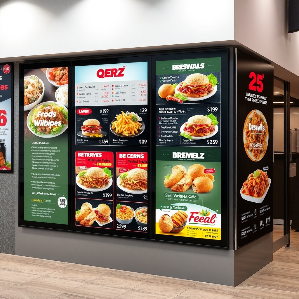 QSR Digital Menu Board Creator - Dynamic Fast Food Menu Displays