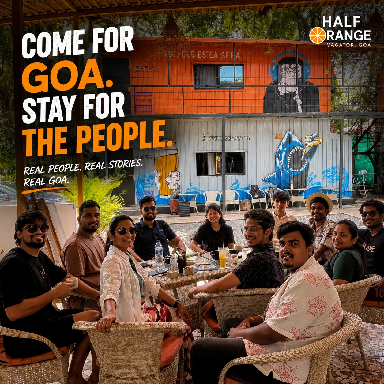 Come for the beaches, stay for the people, and leave with stories you didn’t plan for. 🍊🌴

At Half Orange, Goa is better when it’s shared. 🧡

#HalfOrange #VagatorGoa #GoaHostel #GoaVibes #TravelGoa