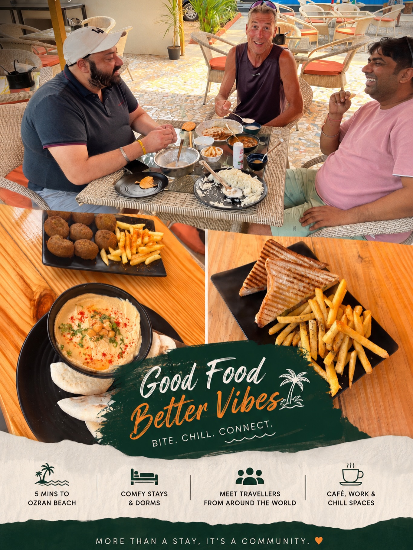 Good food, good people, and the kind of Goa days you don’t want to end. 🌴🧡

At Half Orange, come for the stay, stay for the conversations, and make a few stories along the way.

📍 Ozran Beach Road, Vagator, Goa

#hostelingoa #budgetgoatrip #ozran #goa #travellife