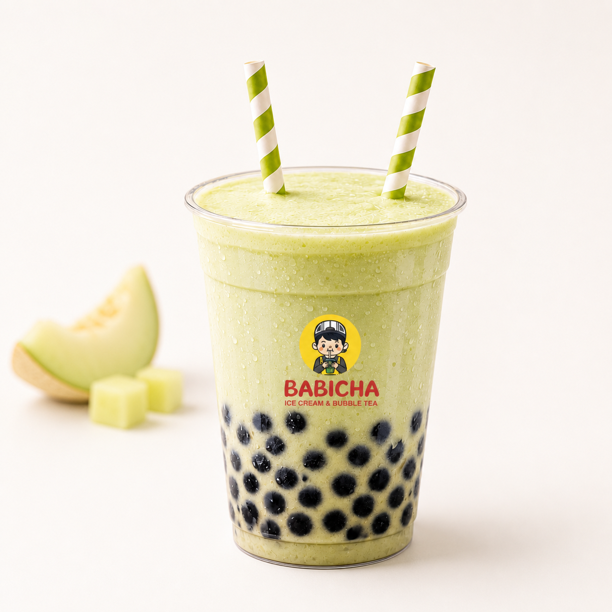 HONEY DEW MELON MILK SHAKE at BABICHA (ICE CREAM & BUBBLE TEA)