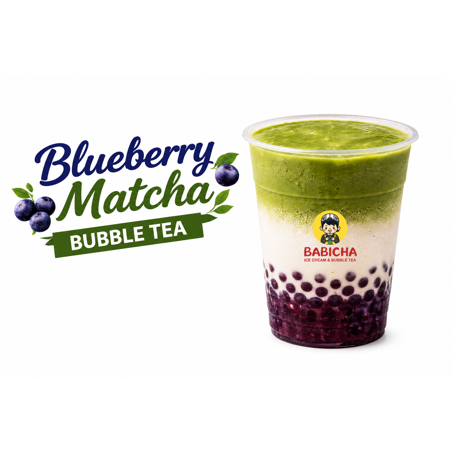 BLUE BERRY MATCHA at BABICHA (ICE CREAM & BUBBLE TEA)