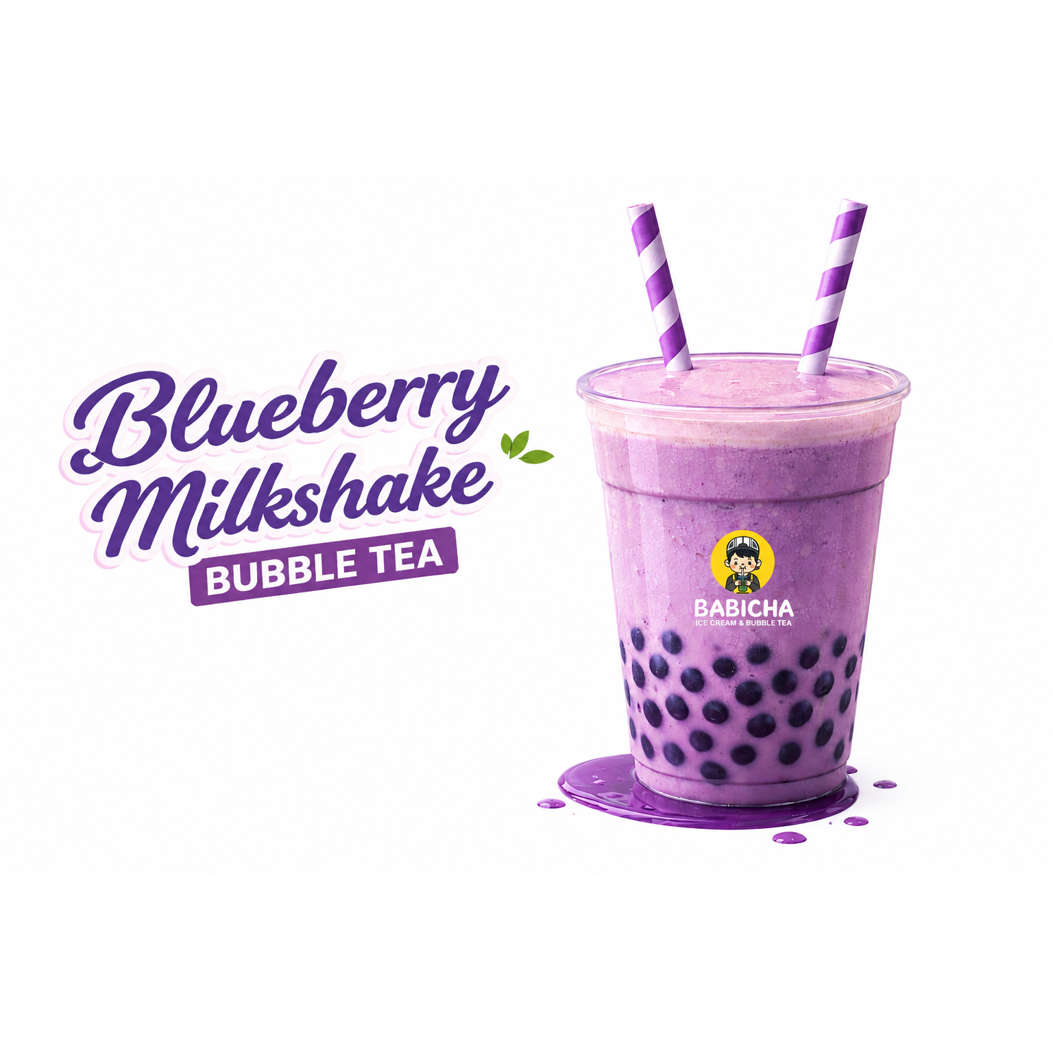 BLUE BERRY MILK SHAKE at BABICHA (ICE CREAM & BUBBLE TEA)