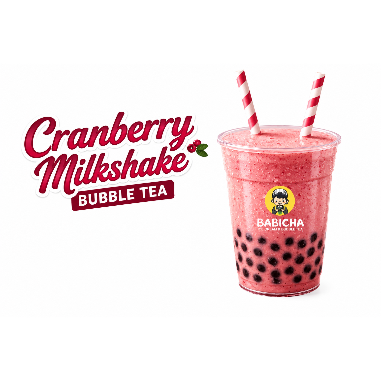 CRANBERRY MILK SHAKE at BABICHA (ICE CREAM & BUBBLE TEA)