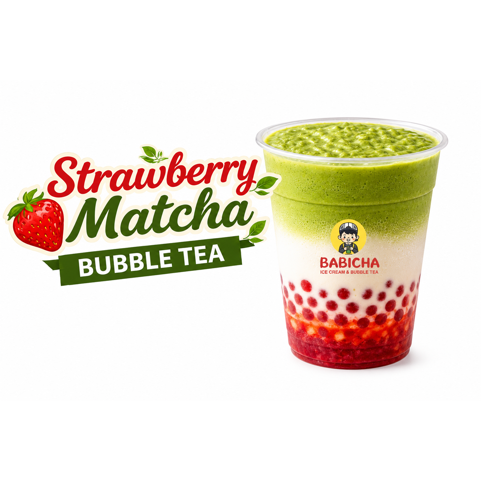 STRAWBERRY MATCHA at BABICHA (ICE CREAM & BUBBLE TEA)