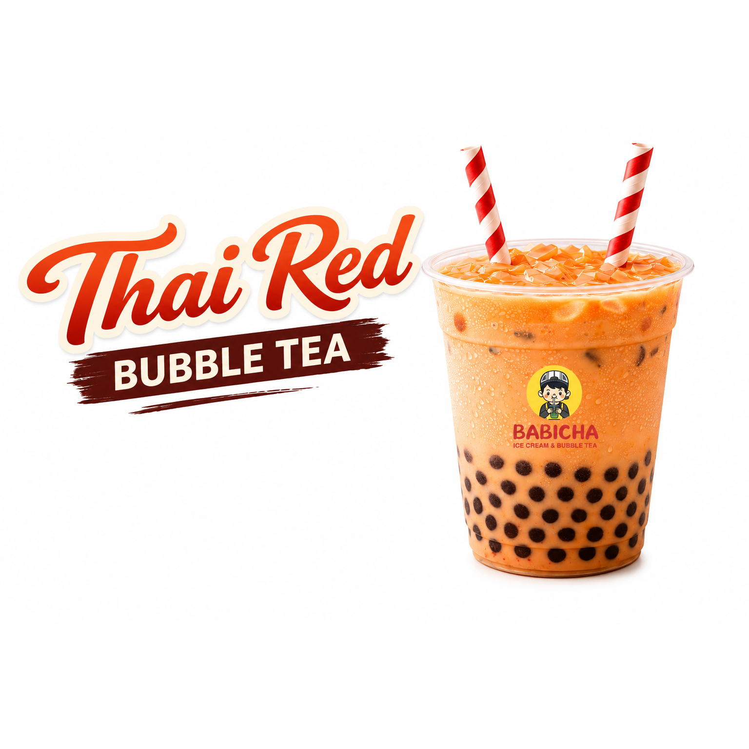 THAI RED TEA BOBA at BABICHA (ICE CREAM & BUBBLE TEA)