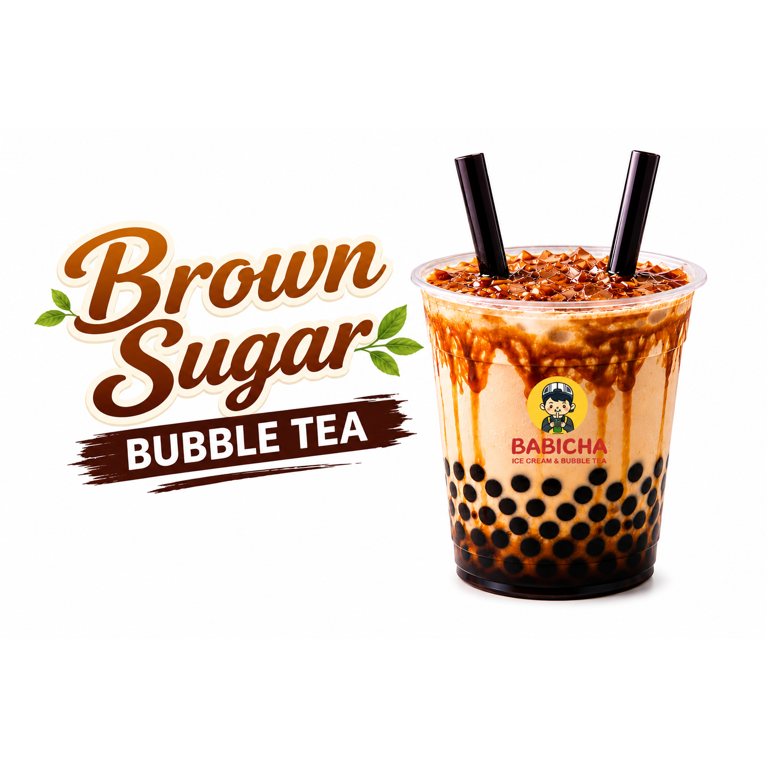 BROWN SUGAR MILK TEA BOBA at BABICHA (ICE CREAM & BUBBLE TEA)