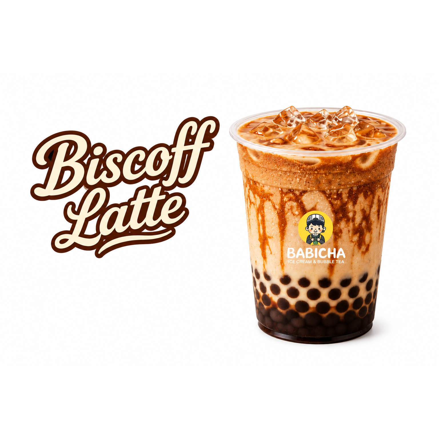 BISCOFF LATTE WITH BOBA at BABICHA (ICE CREAM & BUBBLE TEA)