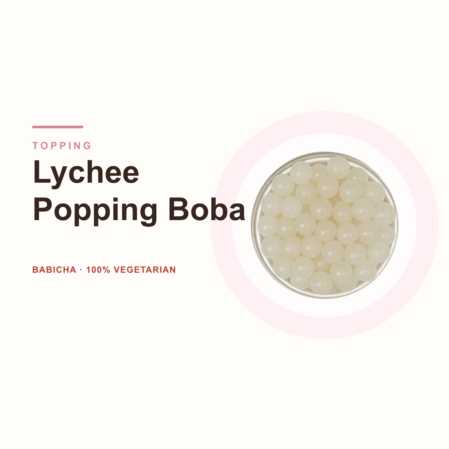 Lychee Popping Boba at BABICHA (ICE CREAM & BUBBLE TEA)