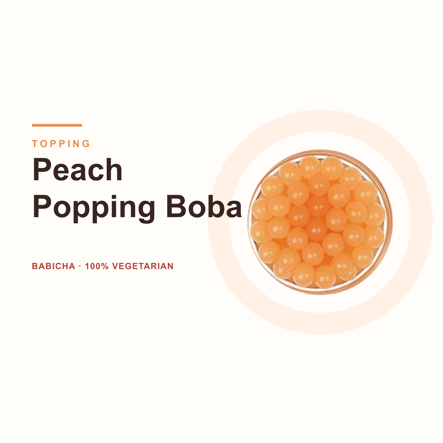Peach Popping Boba at BABICHA (ICE CREAM & BUBBLE TEA)